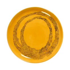 Assiette plate rond sunny yellow - points noirs grès émaillé Ø 22,5 cm Feast By Ottolenghi - SERAX Sale