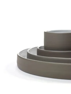 Assiette plate rond taupe porcelaine Ø 20,5 cm Dusk - SERAX Outlet