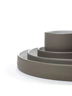 Assiette plate rond taupe porcelaine Ø 23,5 cm Dusk - SERAX Sale