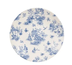 CHURCHILL Assiette plate rond Toile Prague Blue porcelaine vitrifiée Ø 21 cm Vintage Prints Toile
