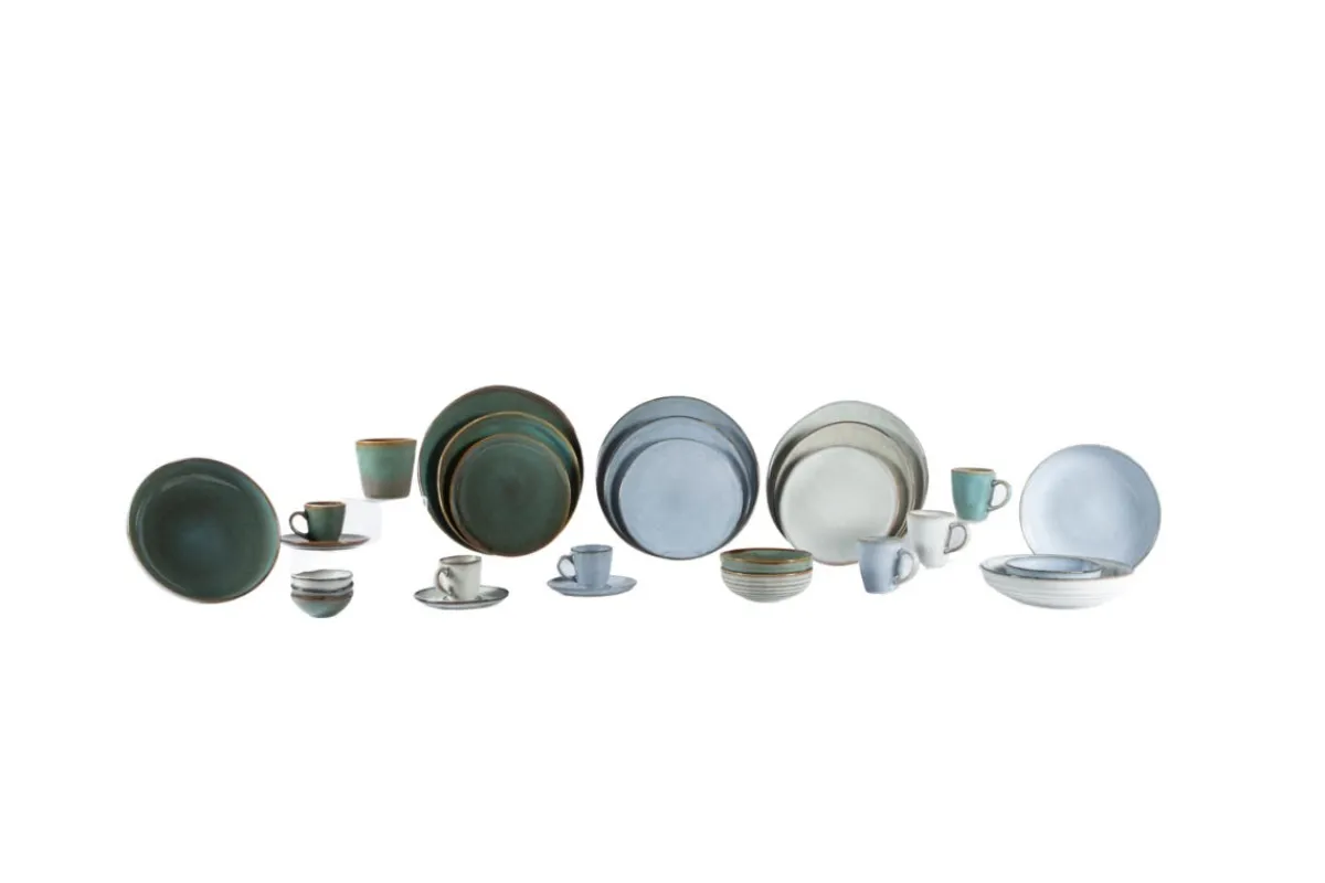 PRO.MUNDI Assiette plate rond vert grès émaillé Ø 28 cm Sky Sale