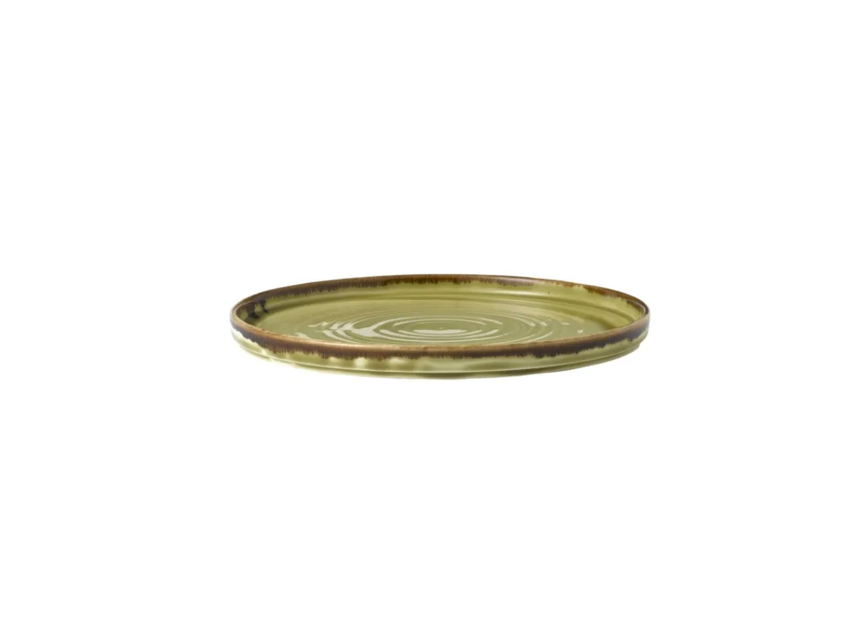 DUDSON Assiette plate rond vert porcelaine vitrifiée Ø 21 cm Harvest Sale