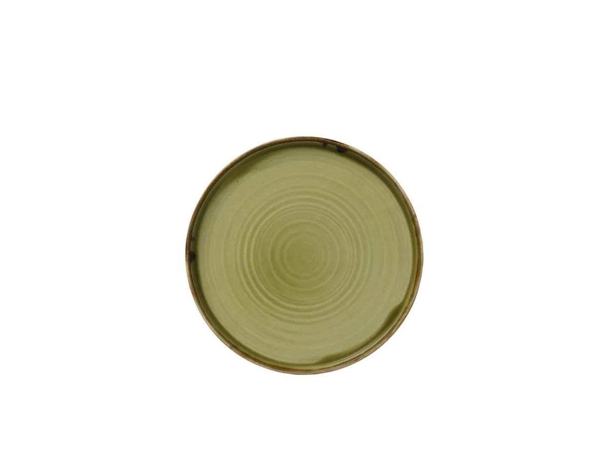 DUDSON Assiette plate rond vert porcelaine vitrifiée Ø 21 cm Harvest Sale