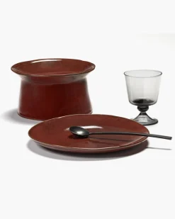 SERAX Assiette plate surélevée rond Venetian red grès émaillé Ø 19,5 cm La Mère Outlet