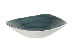 CHURCHILL Assiette plate triangulaire Rustic Teal porcelaine vitrifiée 22,9x22,9 cm Stonecast Patina