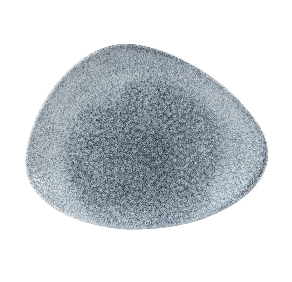 CHURCHILL Assiette plate triangulaire bleu porcelaine vitrifiée 26,5x20,5 cm Raku Topaz Discount