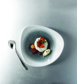 CHURCHILL Assiette plate triangulaire bleu porcelaine vitrifiée 26,5x20,5 cm Raku Topaz Discount