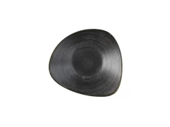 Assiette plate triangulaire Raw Black porcelaine vitrifiée 22,9x22,9 cm Stonecast Raw - CHURCHILL Best