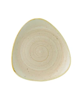 Assiette plate triangulaire Nutmeg Cream porcelaine vitrifiée 22,9x22,9 cm Stonecast Nutmeg - CHURCHILL Best