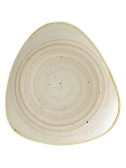Assiette plate triangulaire Nutmeg Cream porcelaine vitrifiée 31,1x31,1 cm Stonecast Nutmeg - CHURCHILL New