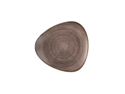 CHURCHILL Assiette plate triangulaire Raw Brown porcelaine vitrifiée 26,5x26,5 cm Stonecast Raw Hot