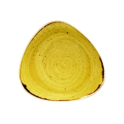 CHURCHILL Assiette plate triangulaire Mustard porcelaine vitrifiée 22,9x22,9 cm Stonecast Mustard