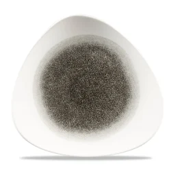 CHURCHILL Assiette plate triangulaire noir porcelaine vitrifiée 26,5x26,5 cm Raku Quartz Online