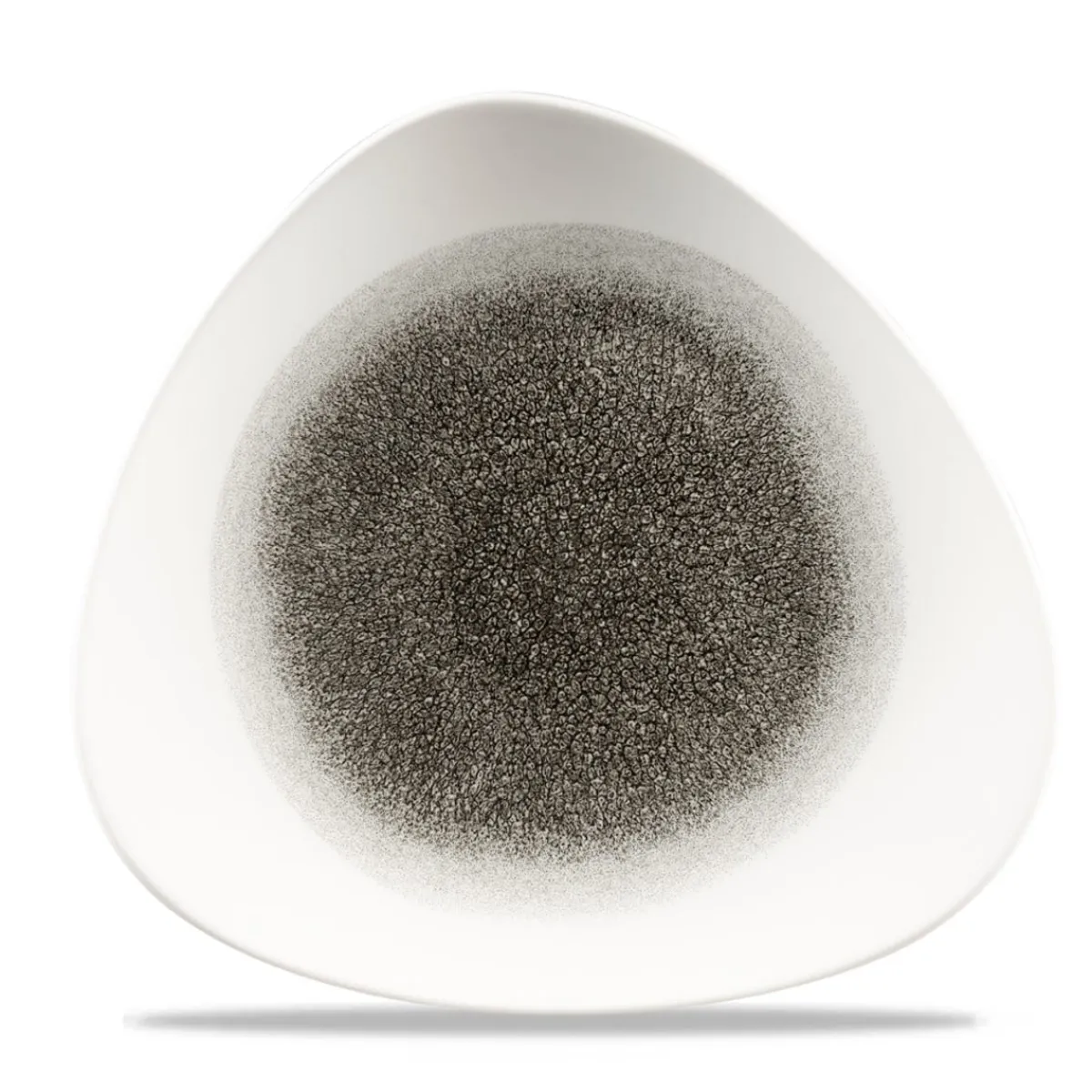 CHURCHILL Assiette plate triangulaire noir porcelaine vitrifiée 26,5x26,5 cm Raku Quartz Online