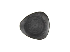 CHURCHILL Assiette plate triangulaire Raw Black porcelaine vitrifiée 26,5x26,5 cm Stonecast Raw