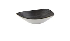 CHURCHILL Assiette plate triangulaire Raw Black porcelaine vitrifiée 26,5x26,5 cm Stonecast Raw