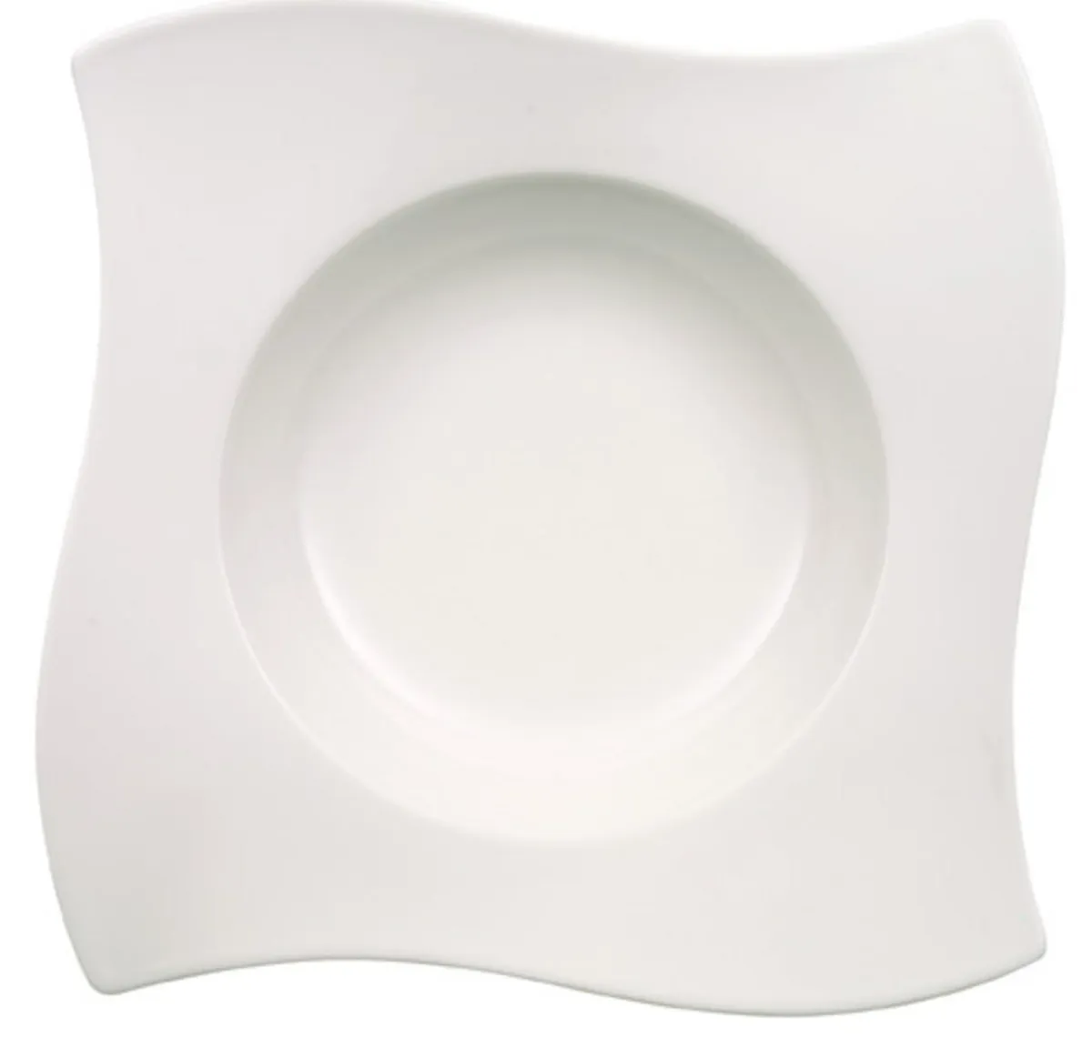 Assiette à pâtes carré ivoire porcelaine vitrifiée 28x28 cm New Wave - VILLEROY & BOCH Hot