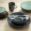 Assiette à pâtes rond bleu indigo grès émaillé Ø 18 cm Feeling - MEDARD DE NOBLAT