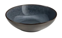 Assiette à pâtes rond bleu indigo grès émaillé Ø 18 cm Feeling - MEDARD DE NOBLAT