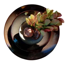 MEDARD DE NOBLAT Assiette à pâtes rond bronze grès émaillé Ø 18 cm Feeling New