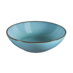 Assiette à pâtes rond turquoise grès émaillé Ø 18 cm Feeling - MEDARD DE NOBLAT Best