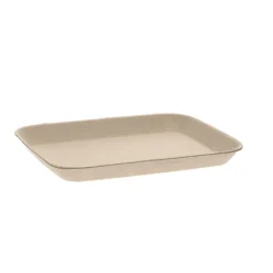 Assiette rectangulaire bagasse beige 18x13x1,6 cm Oxstal (600 pièces) - PRO.MUNDI Sale