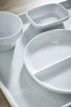 Assiette régithermie 1 séparation courbe rond blanc porcelaine Ø 22,8 cm Vitalia - ESSENTIALS COLLECTION New