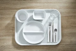 Assiette régithermie 1 séparation courbe rond blanc porcelaine Ø 22,8 cm Vitalia - ESSENTIALS COLLECTION New