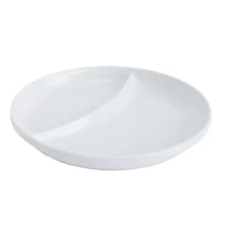 Assiette régithermie 1 séparation courbe rond blanc porcelaine Ø 22,8 cm Vitalia - ESSENTIALS COLLECTION New