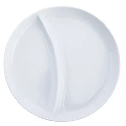 Assiette régithermie 1 séparation courbe rond blanc porcelaine Ø 22,8 cm Vitalia - ESSENTIALS COLLECTION New