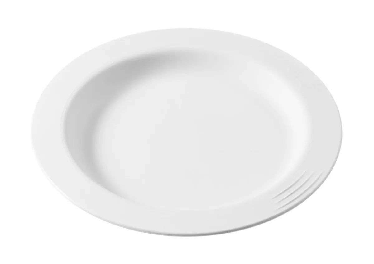 SAINT ROMAIN Assiette rond blanc fibre végétale Ø 18 cm Liliroc New
