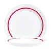 Assiette rond blanc verre opal Ø 19 cm Autonomy Filet Rouge - ARCOROC Clearance