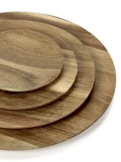 SERAX Assiette rond brun acacia Ø 33 cm Dune Sale