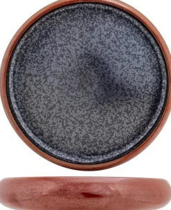 Assiette rond brun porcelaine Ø 24 cm Elements Maroon - PROOF Outlet