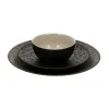 ESSENTIALS COLLECTION Assiette rond gris foncé Grès Ø 21 cm Oxstal (48 pièces) Best