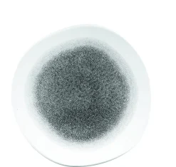 Assiette rond noir porcelaine vitrifiée Ø 26,4 cm Raku Quartz - CHURCHILL