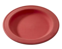 Assiette rond rouge fibre végétale Ø 18 cm Lilitouch - SAINT ROMAIN Hot