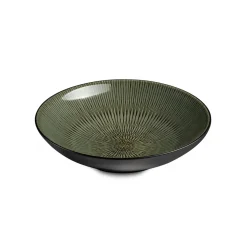 MEDARD DE NOBLAT Assiette à salade rond vert grès émaillé Ø 19 cm Hypnose Hot