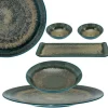 Assiette à salade rond vert porcelaine Ø 21 cm Palazzo - MEDARD DE NOBLAT Online