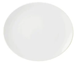 Assiette à steak ovale blanc porcelaine vitrifiée 30x25,5 cm - PRO.MUNDI Online