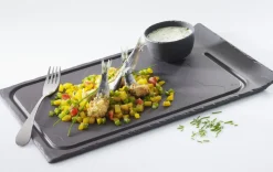 Assiette à steak rectangulaire noir porcelaine culinaire 39,5x24 cm Basalt - REVOL Clearance