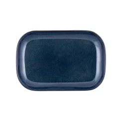 PRO.MUNDI Assiette à steak rectangulaire bleu grès émaillé 34,5x23,5 cm Gres Couleur Online