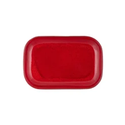 PRO.MUNDI Assiette à steak rectangulaire rouge grès émaillé 29x19,5 cm Gres Couleur Hot