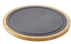 Assiette à steak rond noir porcelaine culinaire Ø 30 cm Basalt - REVOL Outlet
