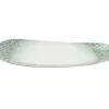 Assiette vert porcelaine 30x15 cm Butterfly - DUDSON Outlet