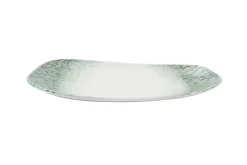 Assiette vert porcelaine 30x15 cm Butterfly - DUDSON Outlet