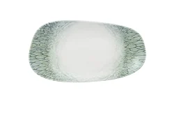DUDSON Assiette vert porcelaine 35x18,5 cm Butterfly