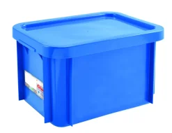 GILAC Bac Avec couvercle bleu plastique 40x30x23,5 cm 15 L fond plein parois pleines tiv Online