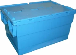 Aucune Bac avec couvercle "crocodile" Avec couvercle bleu plastique 40x30x31 cm 25 L fond plein parois pleines Outlet
