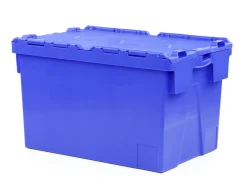 GILAC Bac avec couvercle "crocodile" Avec couvercle bleu plastique 60x40x36,5 cm 65 L Discount